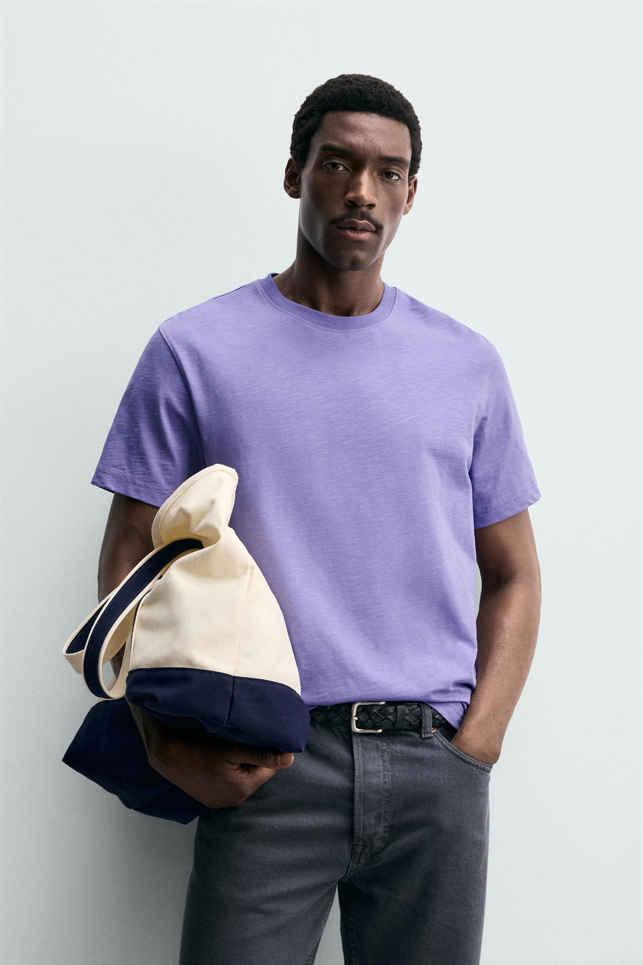 REGULAR FIT SLUB TEXTURE T-SHIRT